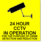 aluminium 24 hour cctv in operation sign