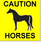aluminium caution horses sign