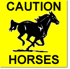 aluminium large caution horses sign