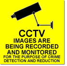 aluminium cctv images are being recorded and monitored for the purpose of crime detection and reduction sign