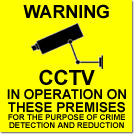 aluminium warning cctv in operation on these premises sign