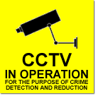 aluminium cctv in operation sign