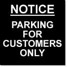 aluminium notice parking for customers only sign