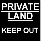 aluminium private land keep out sign