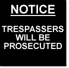 aluminium notice trespassers will be prosecuted sign