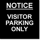 aluminium notice visitor parking only sign
