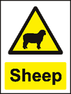 aluminium warning sheep sign
