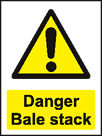 aluminium danger bale stack sign