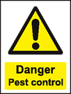 aluminium danger pest control sign