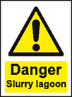 aluminium danger slurry lagoon sign