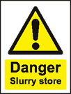 aluminium danger slurry store sign
