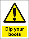 aluminium dip your boots sign