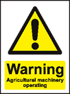 aluminium warning agricultural machinery sign