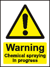 aluminium warning chemical spraying sign