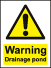 aluminium warning drainage pond sign