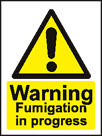 aluminium warning fumigation in progress sign