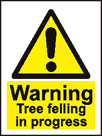aluminium warning tree felling sign