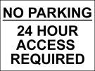 metal alloy sign white 24 hour access parking 400mm x 300mm
