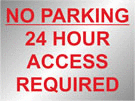 metal alloy sign silver 24 hour access parking 400mm x 300mm
