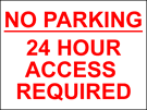 metal alloy sign red on white 24 hour access parking 400mm x 300mm