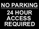 metal alloy sign white on black 24 hour access parking 400mm x 300mm
