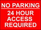 metal alloy sign red 24 hour access parking 400mm x 300mm