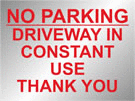 metal alloy sign silver driveway in use 400mm x 300mm