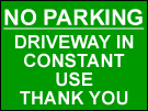 metal alloy sign green driveway in use 400mm x 300mm
