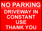 metal alloy sign red driveway in use 400mm x 300mm