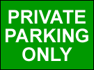 metal alloy sign green private parking 400mm x 300mm