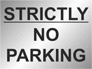 metal alloy sign black on silver no parking 400mm x 300mm