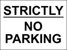 metal alloy sign black on white no parking 400mm x 300mm