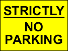 metal alloy sign yellow no parking 400mm x 300mm
