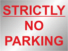 metal alloy sign silver no parking 400mm x 300mm