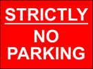 metal alloy sign red on white no parking 400mm x 300mm