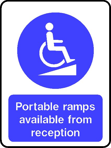 Ramps Available From Reception Signs and Stickers