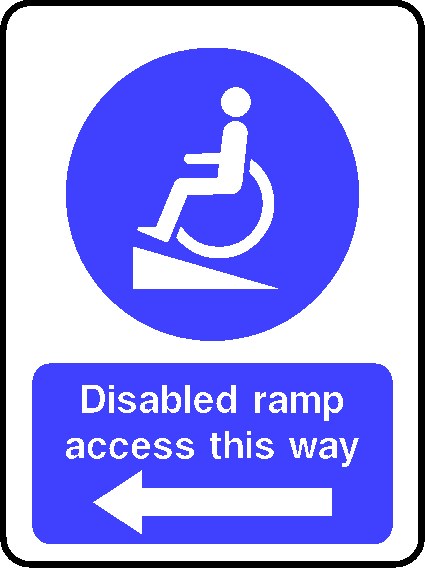 Ramp Access This Way Signs and Stickers