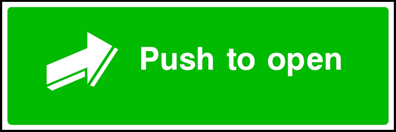 Push To Open Signs and Stickers