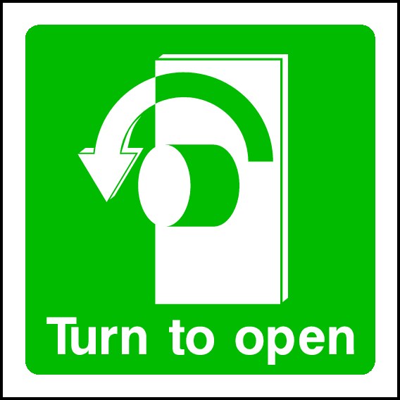 Turn To Open Signs and Stickers