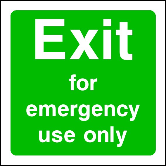 Emergency Use Only Signs and Stickers