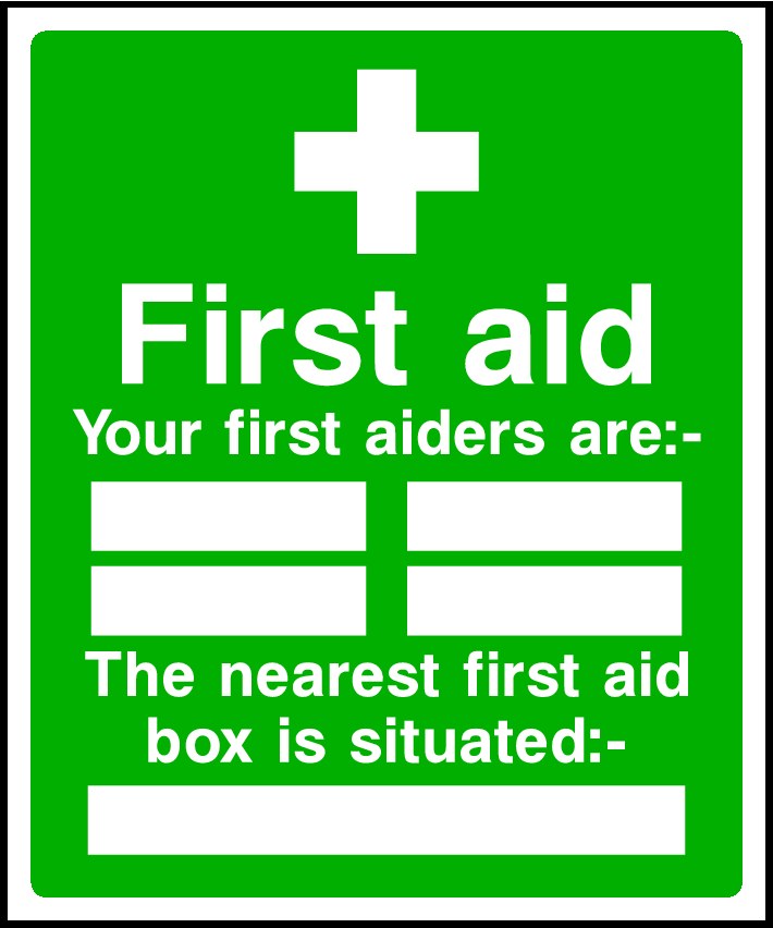 First Aid Box Is Situated Signs and Stickers