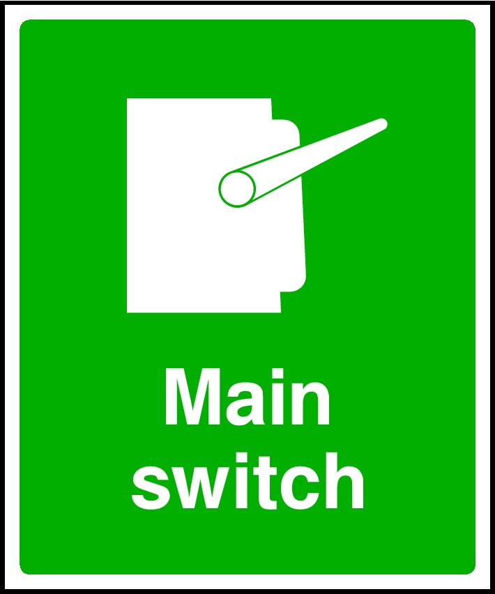Main Switch Signs and Stickers