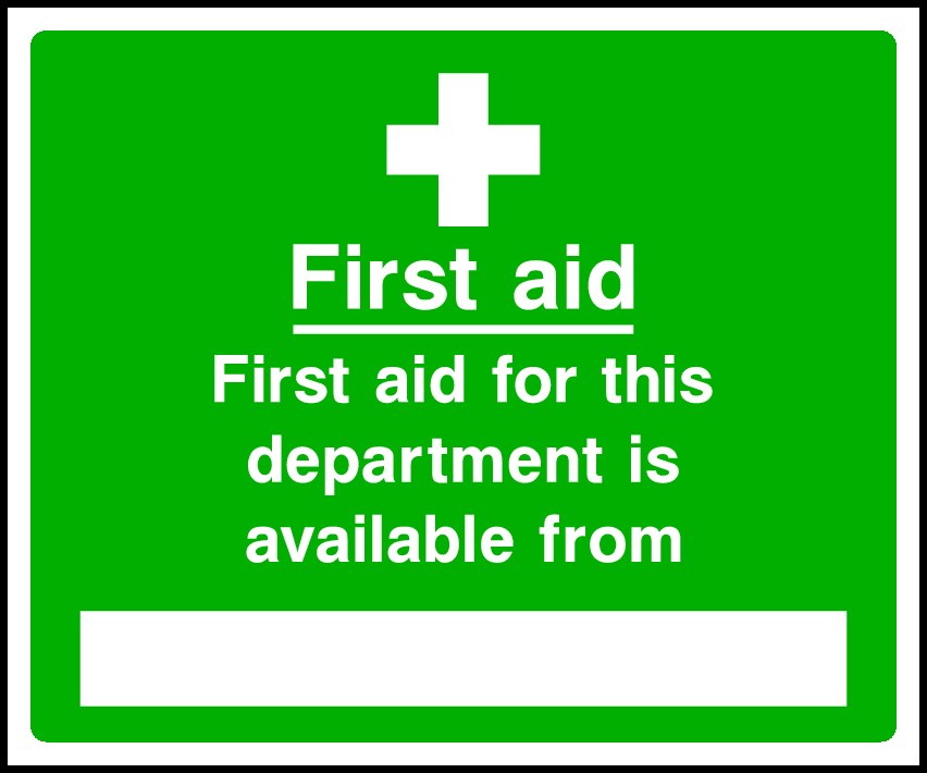First Aid Available From Signs and Stickers