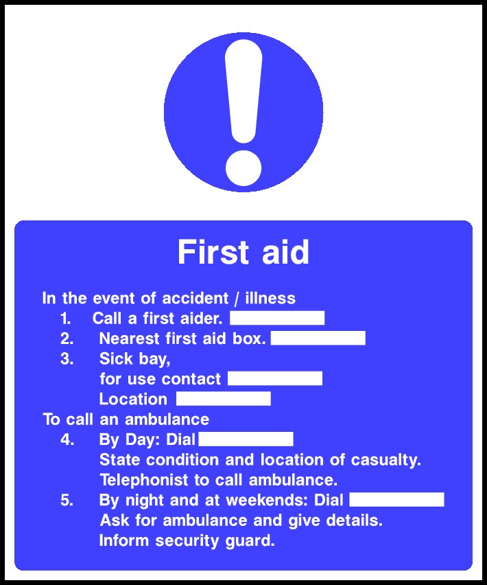 First Aid Multipurpose Signs and Stickers