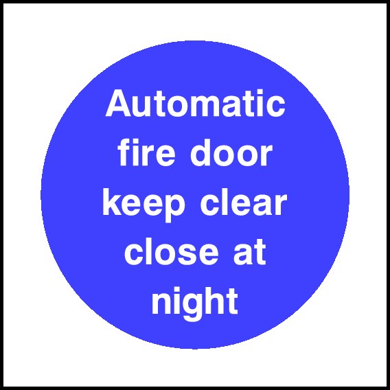 Automatic Fire Door Signs and Stickers