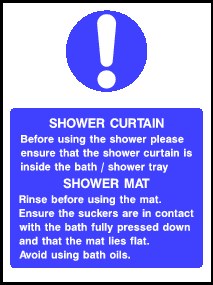Shower Curtain Signs and Stickers
