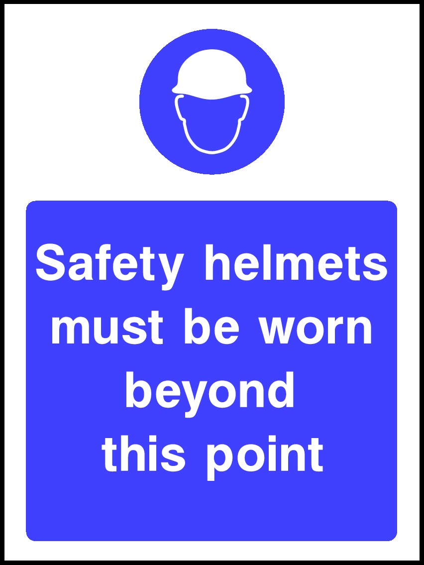 Helmets Must Be Worn Signs and Stickers