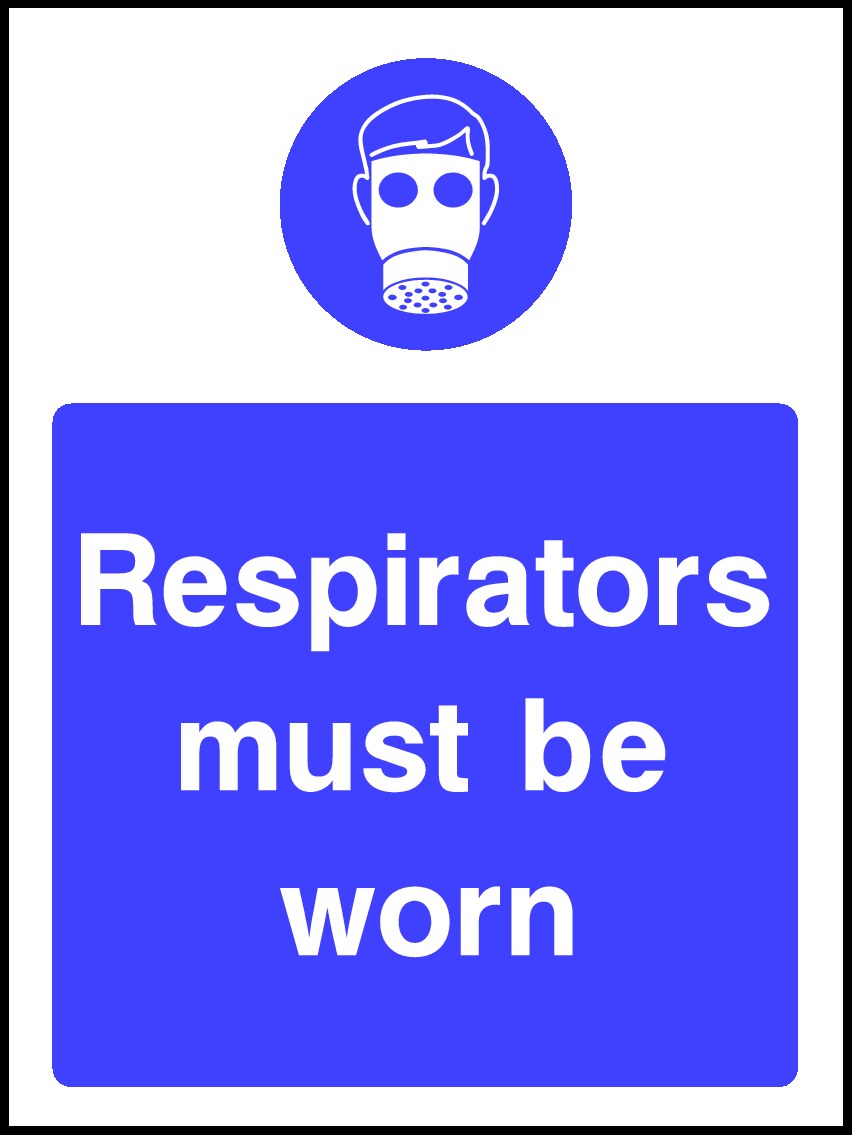 Respirators Must Be Worn Signs and Stickers