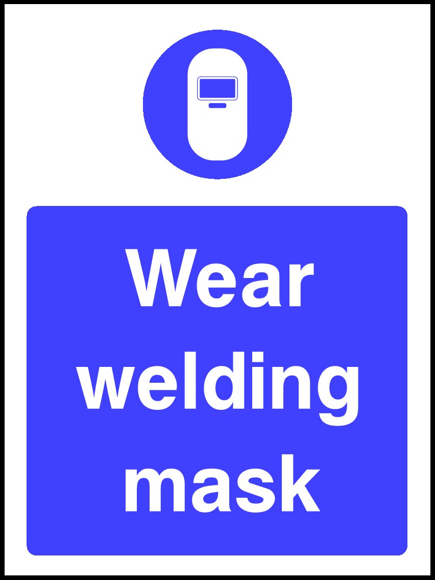Wear Welding Mask Signs and Stickers