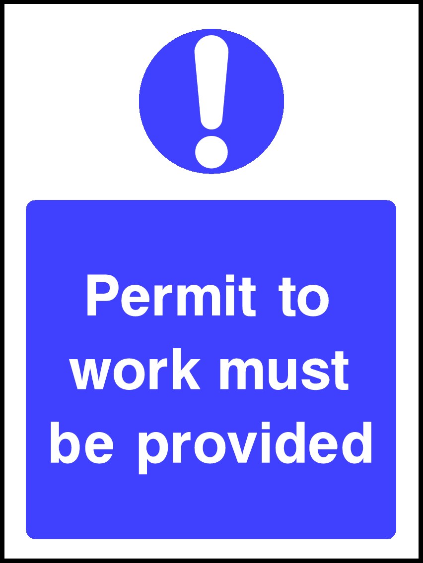 Permit To Work Signs and Stickers